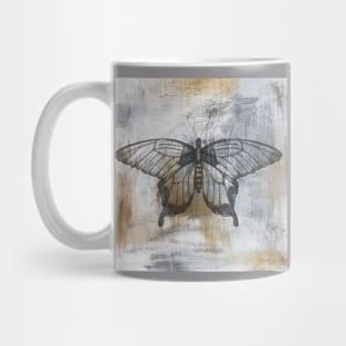 Gold And Grey Textures Butterfly A4 Mug